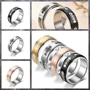 Spinner Fidget Ring Fish Skeleton #1152